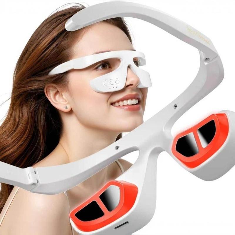 Light Therapy Glasses - Tragbares Smart-Augenmassagegerät 3D Rotlichttherapie Unter-Augen-Massagebrille zur
